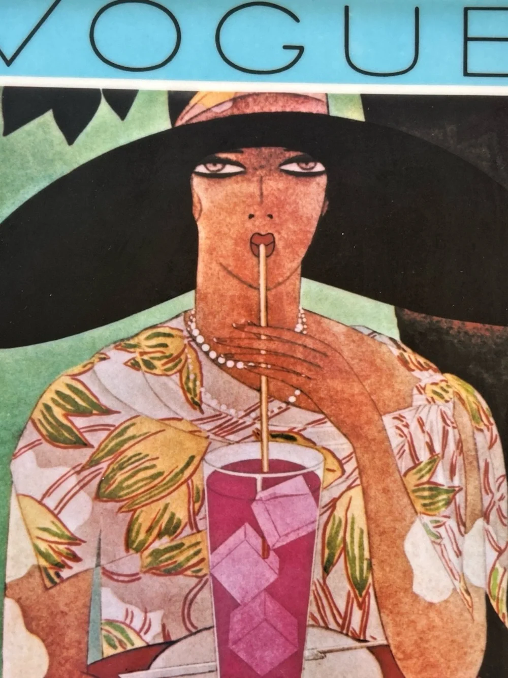 Vintage Vogue magazine cover trinket tray  Italian Melamine 12” x 9.5”